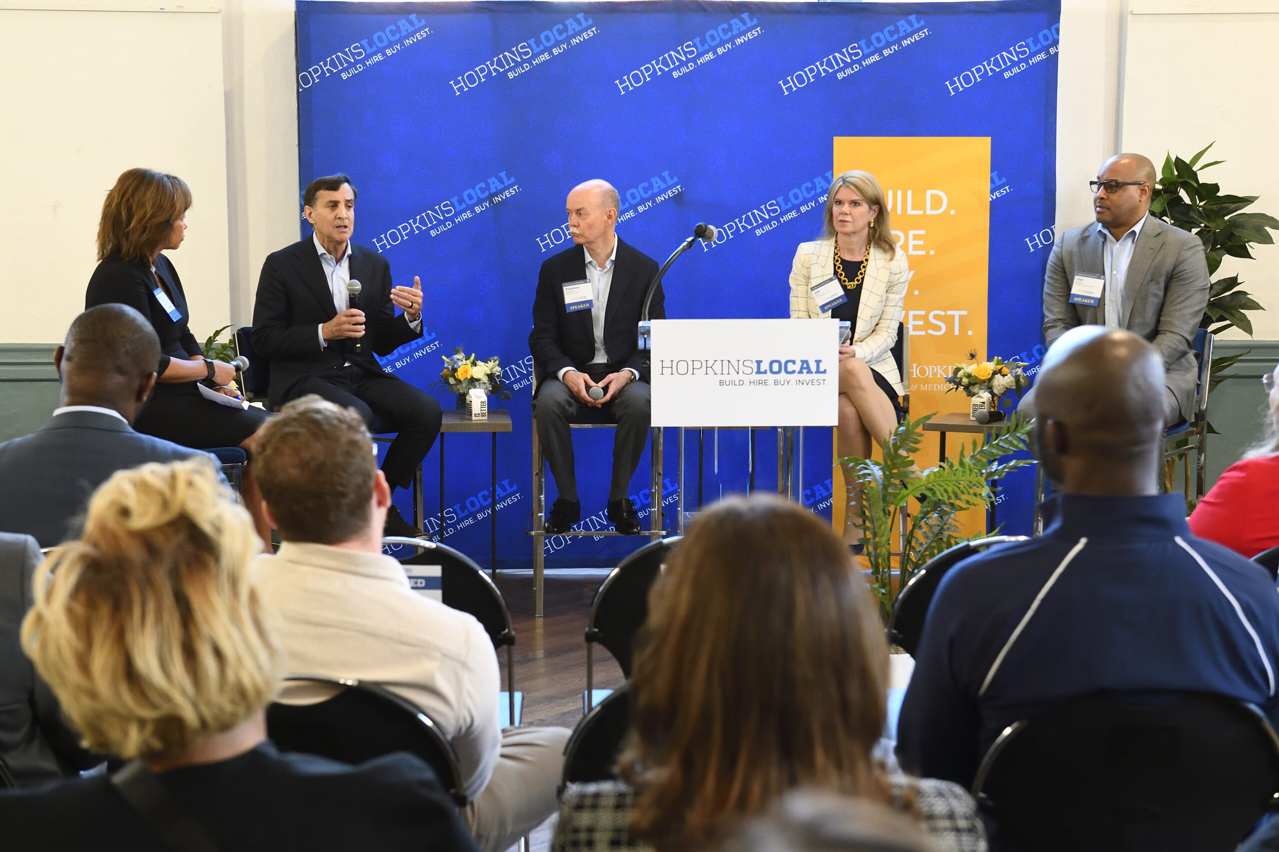 Panel discussion with audience at HopkinsLocal event
